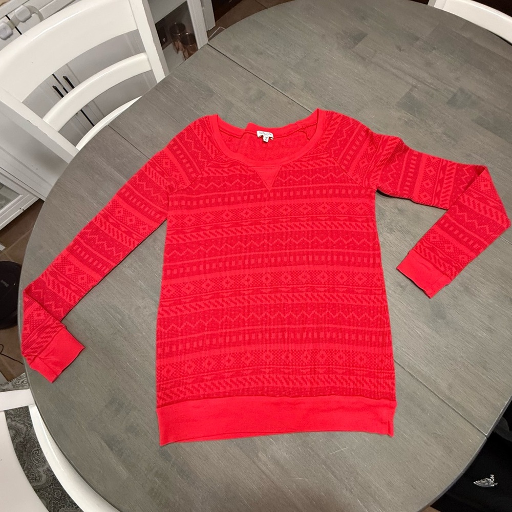 Splendid Bright Red Thermal Henley